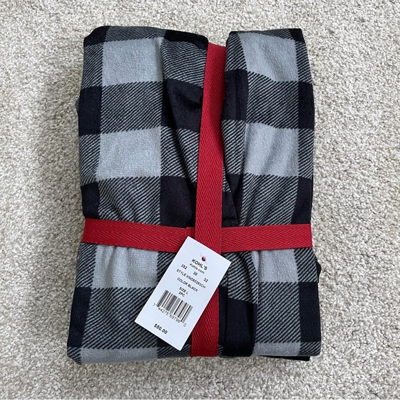 NWT - CHAPS Men’s 2-Piece Sleep Set: Jersey Knit Top & Fleece Pant Size Large - Picture 2 of 3